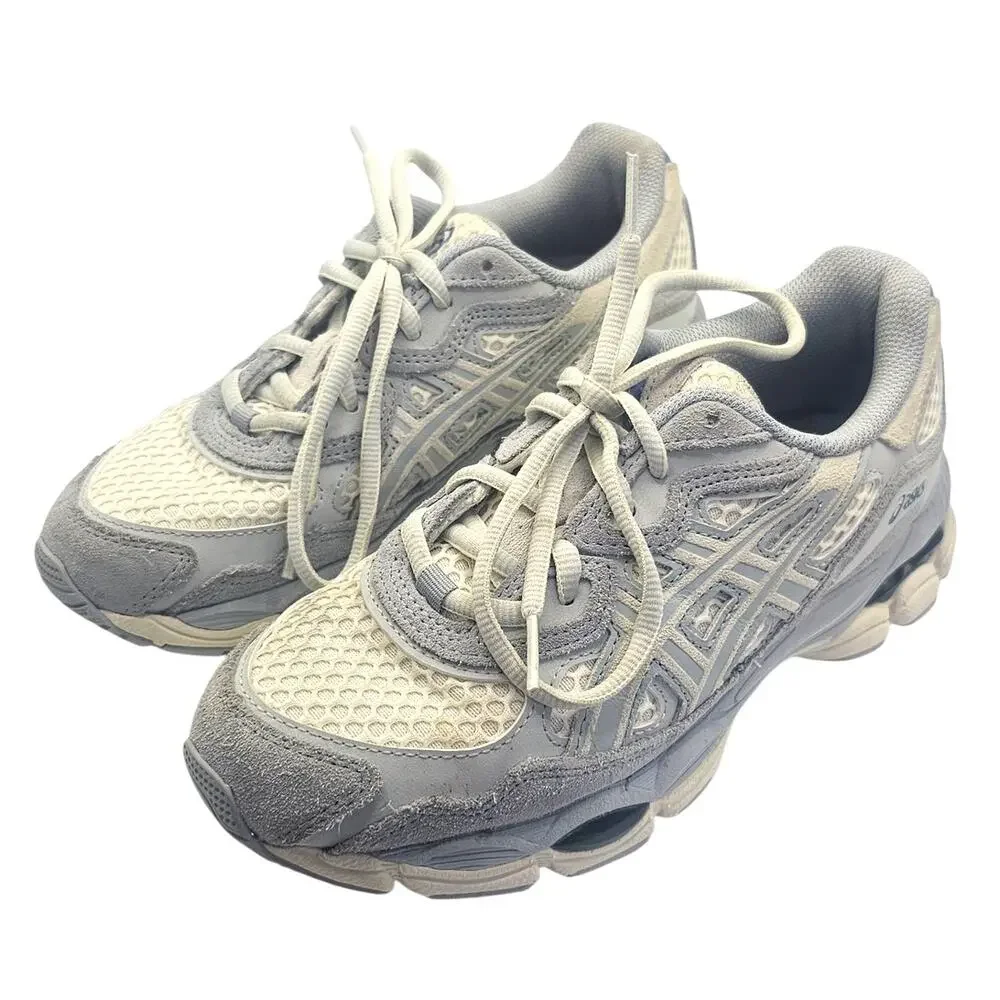 Asics Ivory Mid Gray Blue Sport Style Gel-NYC Sporty Casual Sneaker